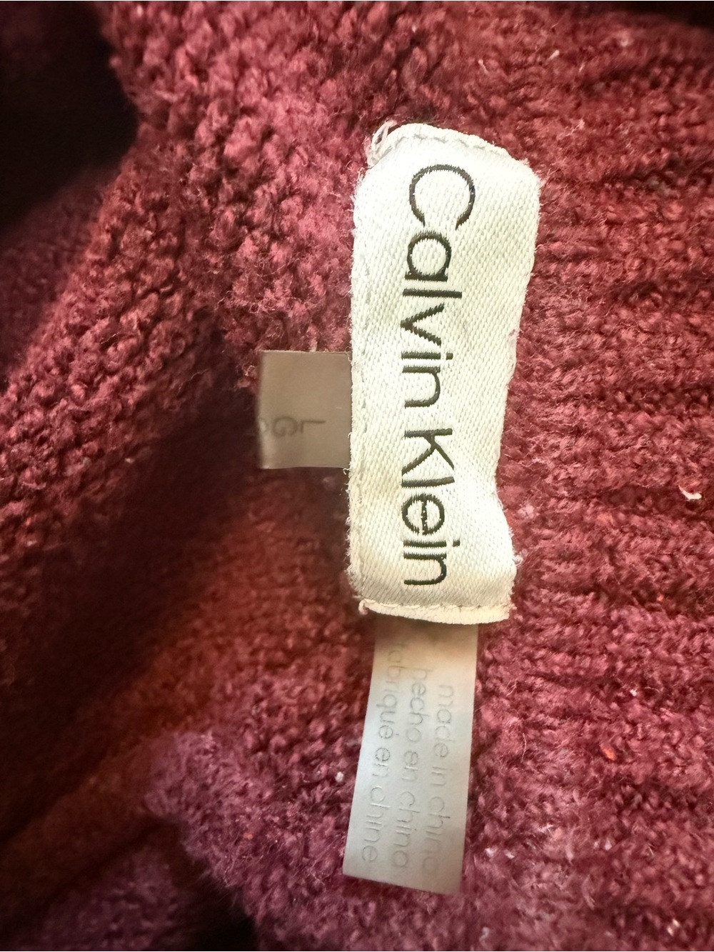 Calvin Klein Maroon Ribbed Cowl Neck Sweater - Picture 4 of 6